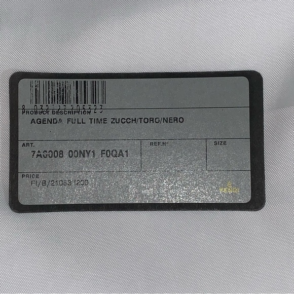 FENDI black FF logo jacquard/leather FULL TIME AGENDA wallet CLUTCH - Picture 7 of 16